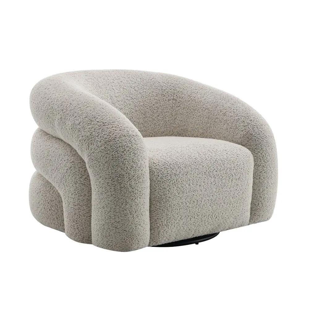 Irma - Chair With Swivel - Gray Boucle by Unique Piece Furniture