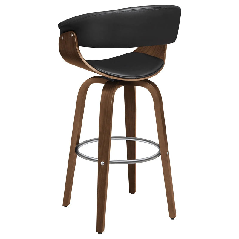 Swivel Bar Stool Elegant Design With Upholstery - Walnut