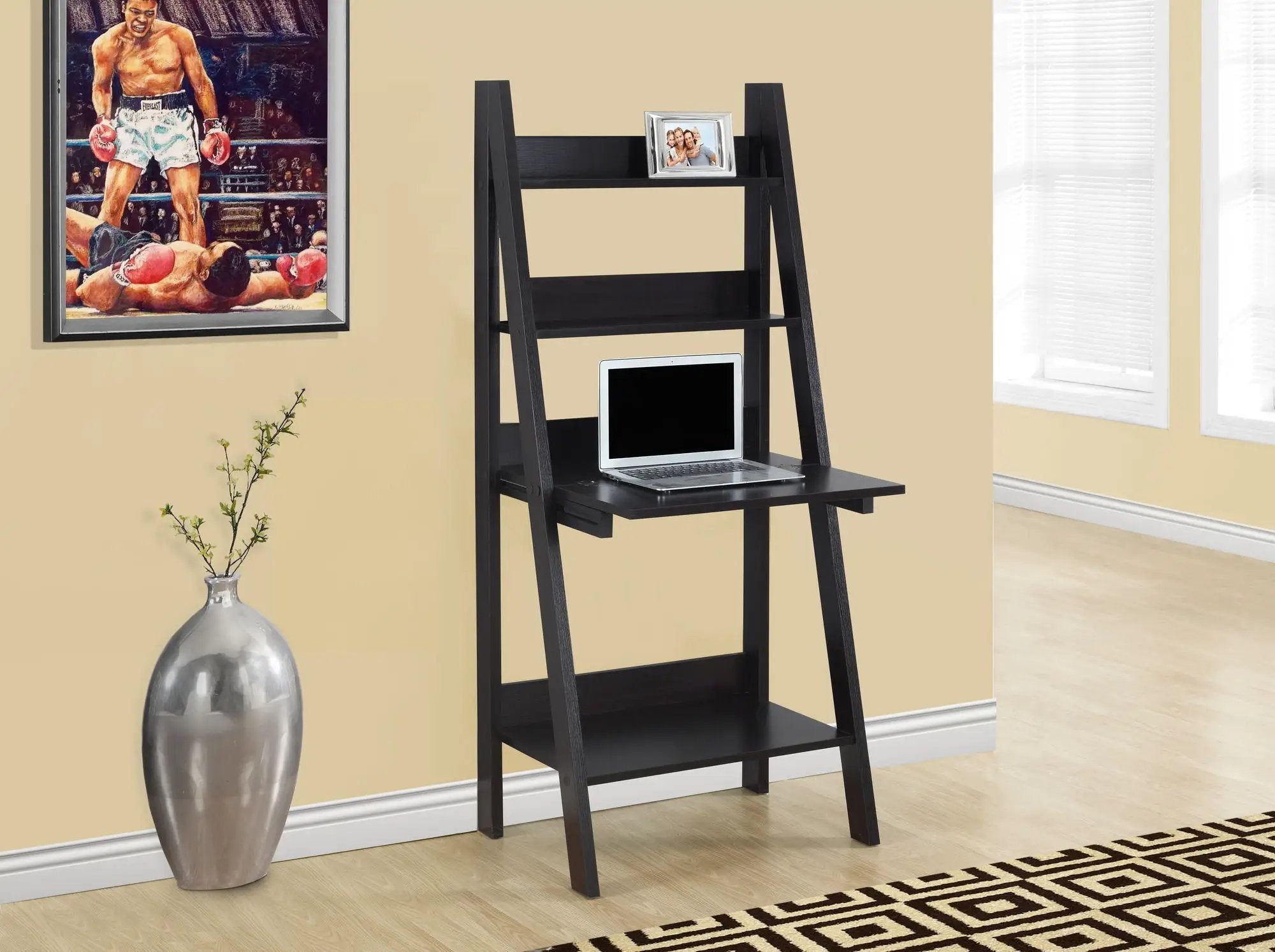 Computer Desk For Home Office, Laptop, Leaning, Storage Shelves by Unique Piece Furniture