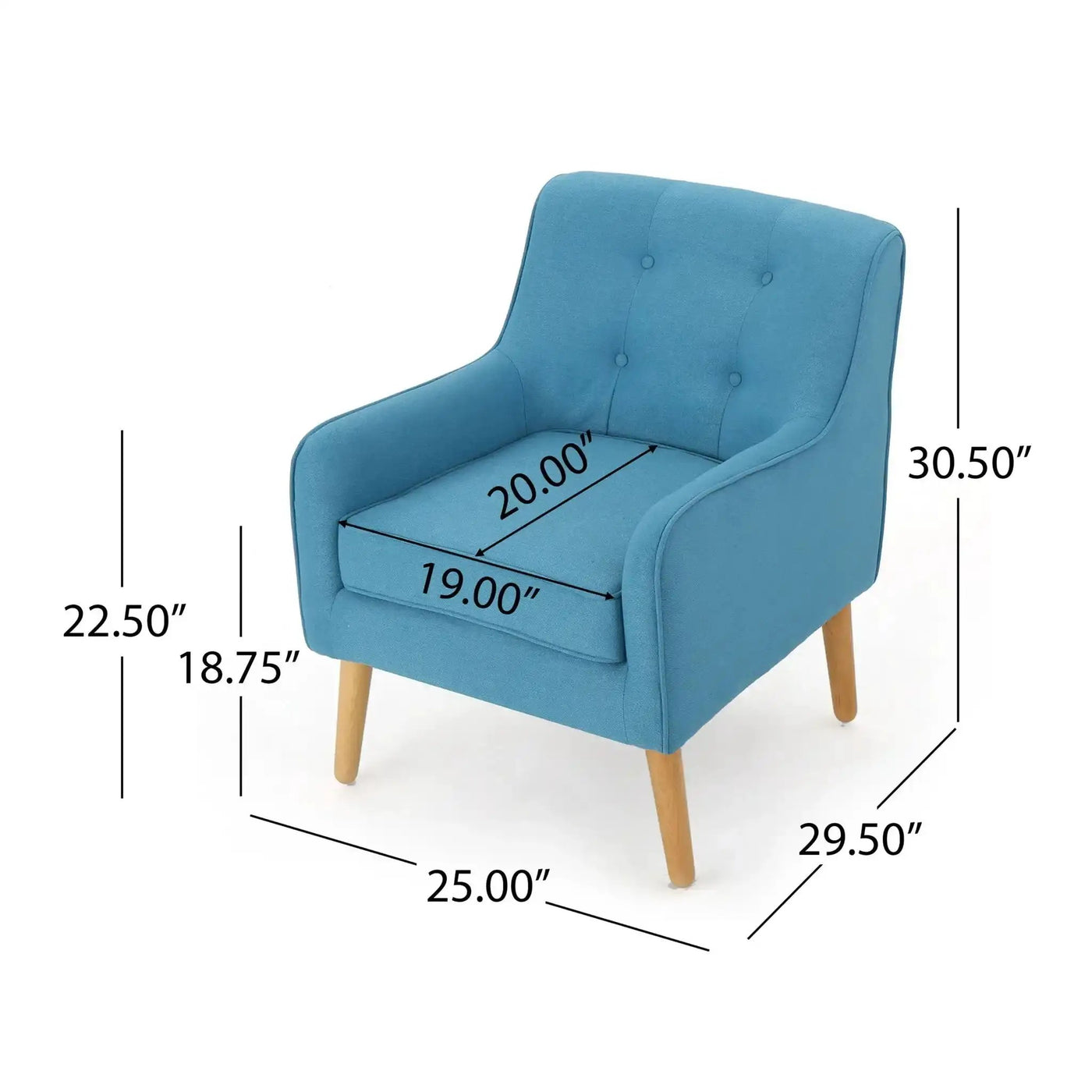 Modern Arm Chair With Tufted Back and Wooden Legs by HouseOfZazla