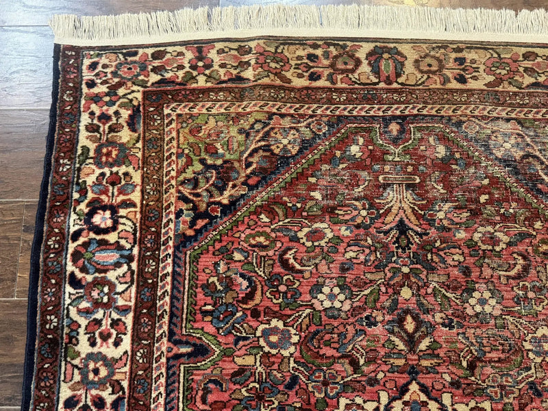 Antique Persian Malayer Rug 4'7" x 6'6" – 1920s Tribal Red Wool Carpet by Jewel Rugs