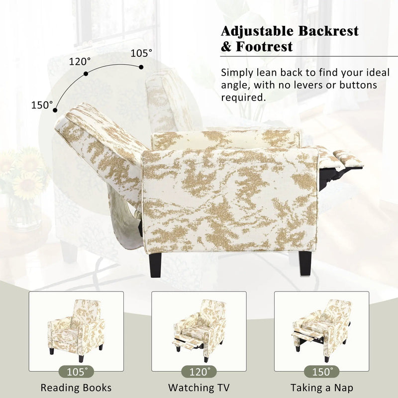 Push Back Upholstered Recliner Armchair by HouseOfZazla