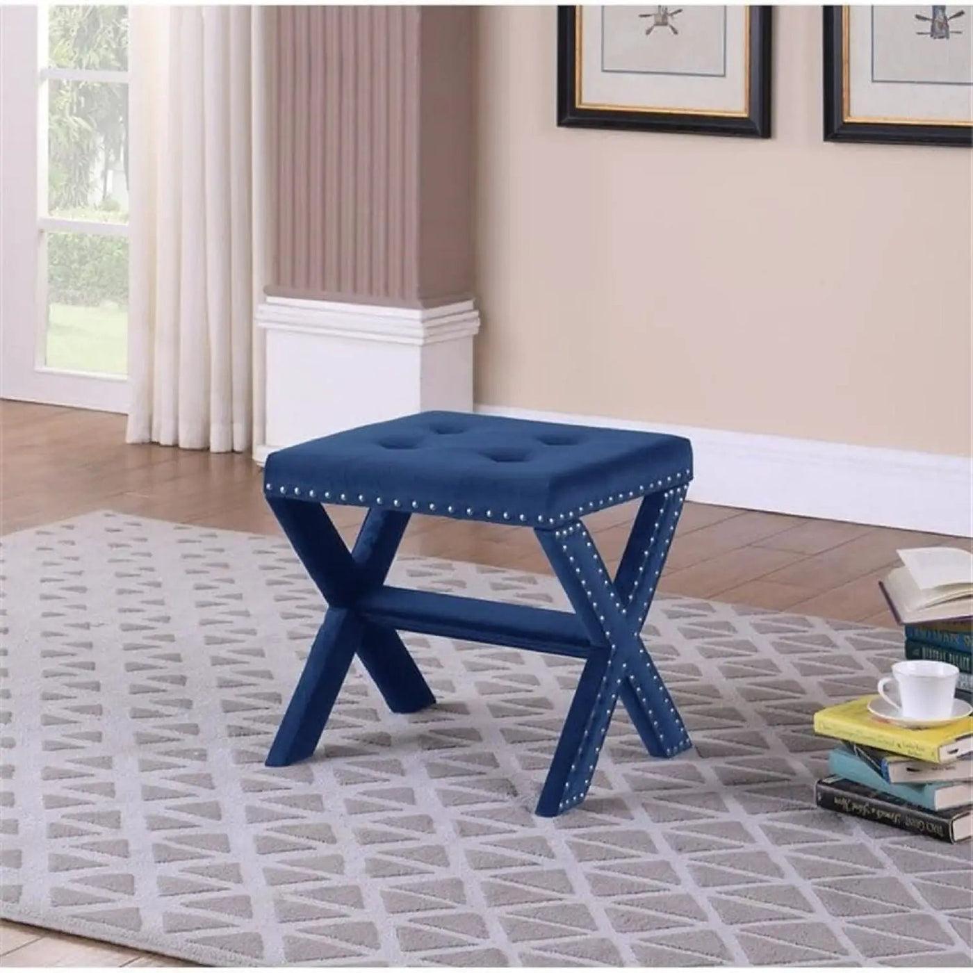 Upholstered Accent Bench With Nailhead Trim by HouseOfZazla