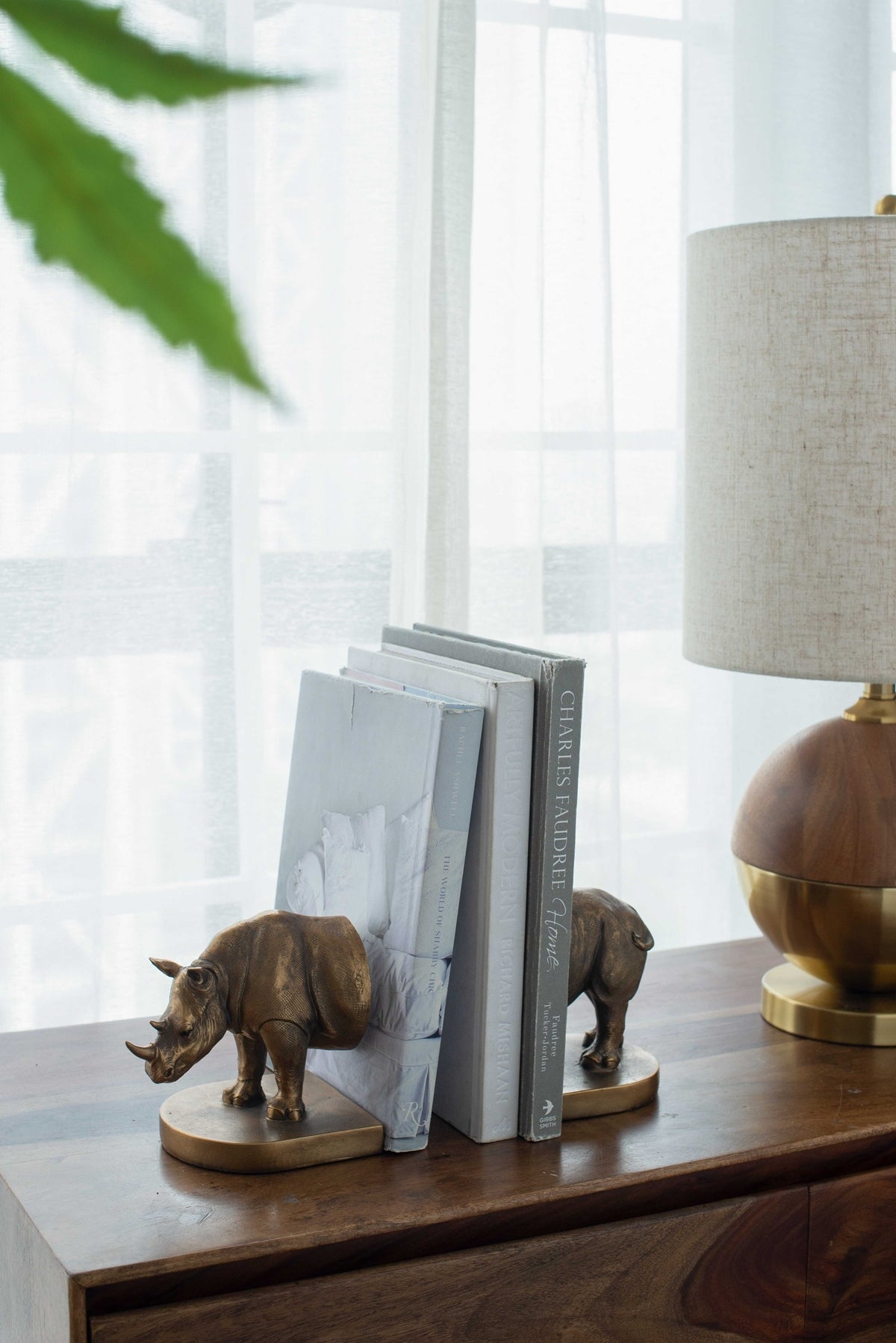 Set of 2 Rhino Bronze Bookends by HouseOfZazla