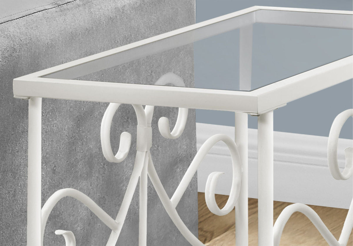 Elegant Design Accent Table with Tempered Glass Top - Gray or White, photo 8 of 8