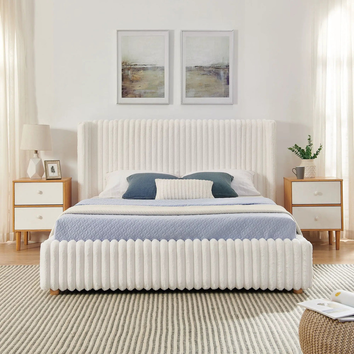 Functional Vertical Striped Bed With Gas Lift Storage by HouseOfZazla