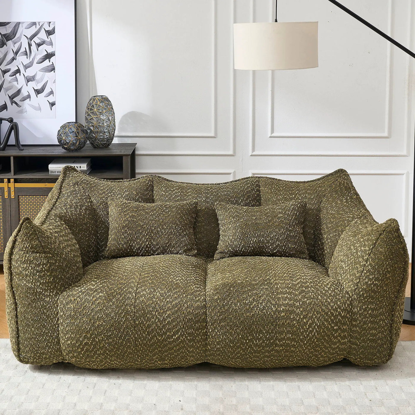 Comfortable Dual Beanbag Chair With High Resilience Foam Core For 2 People by Unique Piece Furniture