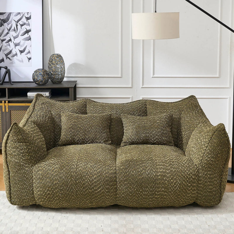 Comfortable Dual Beanbag Chair With High Resilience Foam Core For 2 People by Unique Piece Furniture