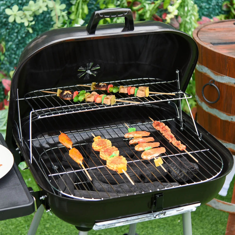 Outsunny 21' Portable Charcoal Grill with Wheels and Bottom Shelf by HouseOfZazla