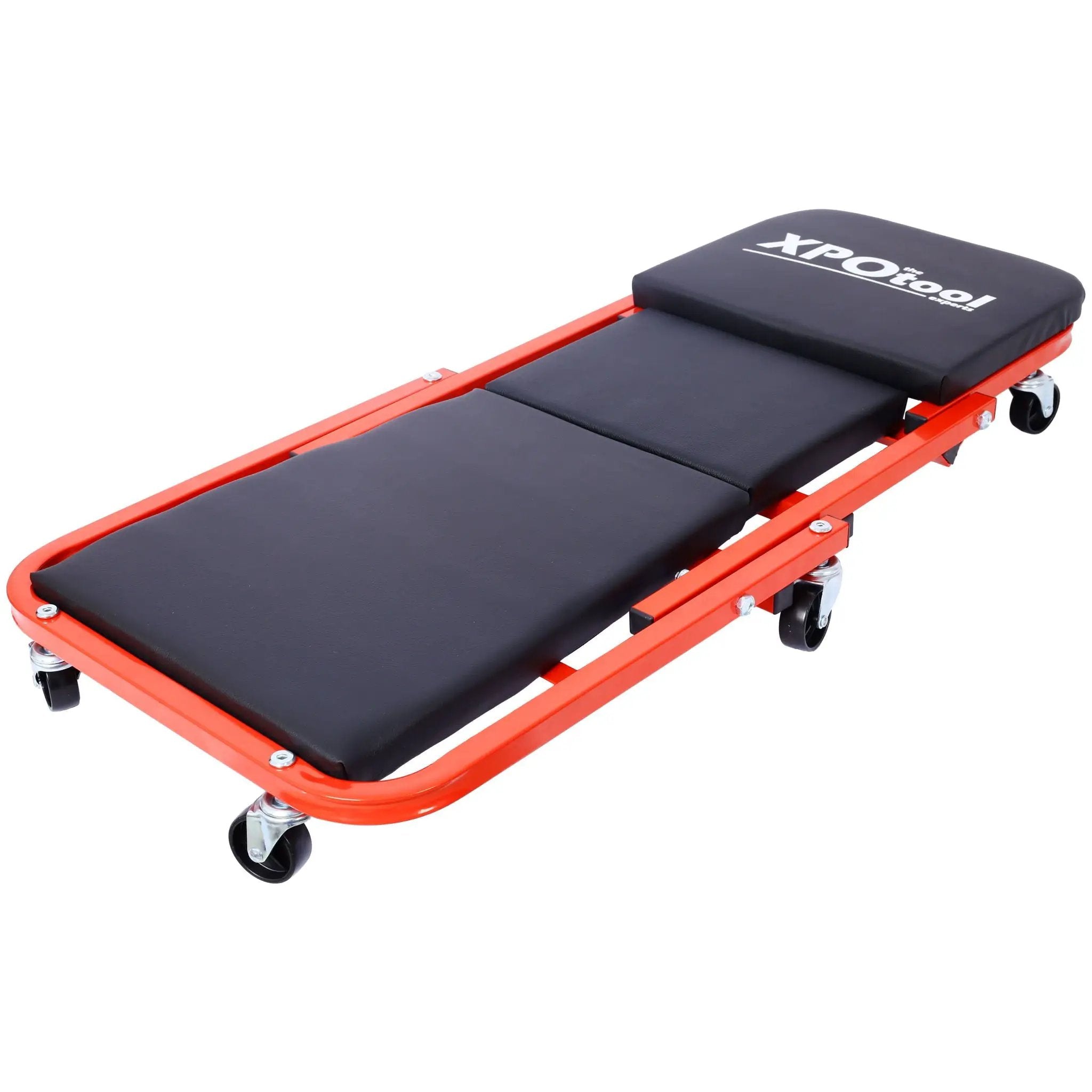 Mechanic Creeper, Z Creeper Seat 2 In 1 Low Profile With 6 Wheels Steel Vinyl - Red by HouseOfZazla