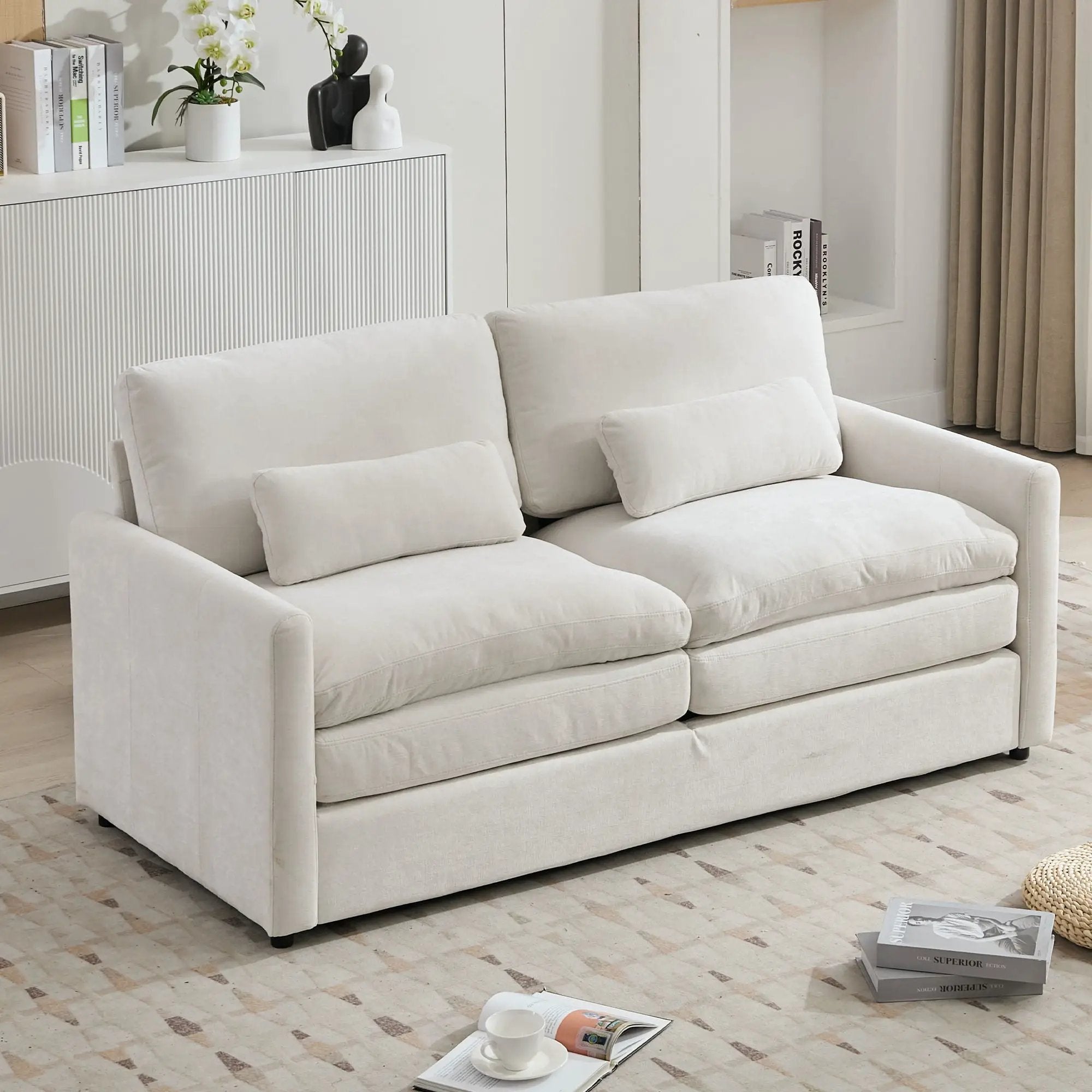Cozy Upholstered Cushion Loveseat Sofa For Living Room by HouseOfZazla