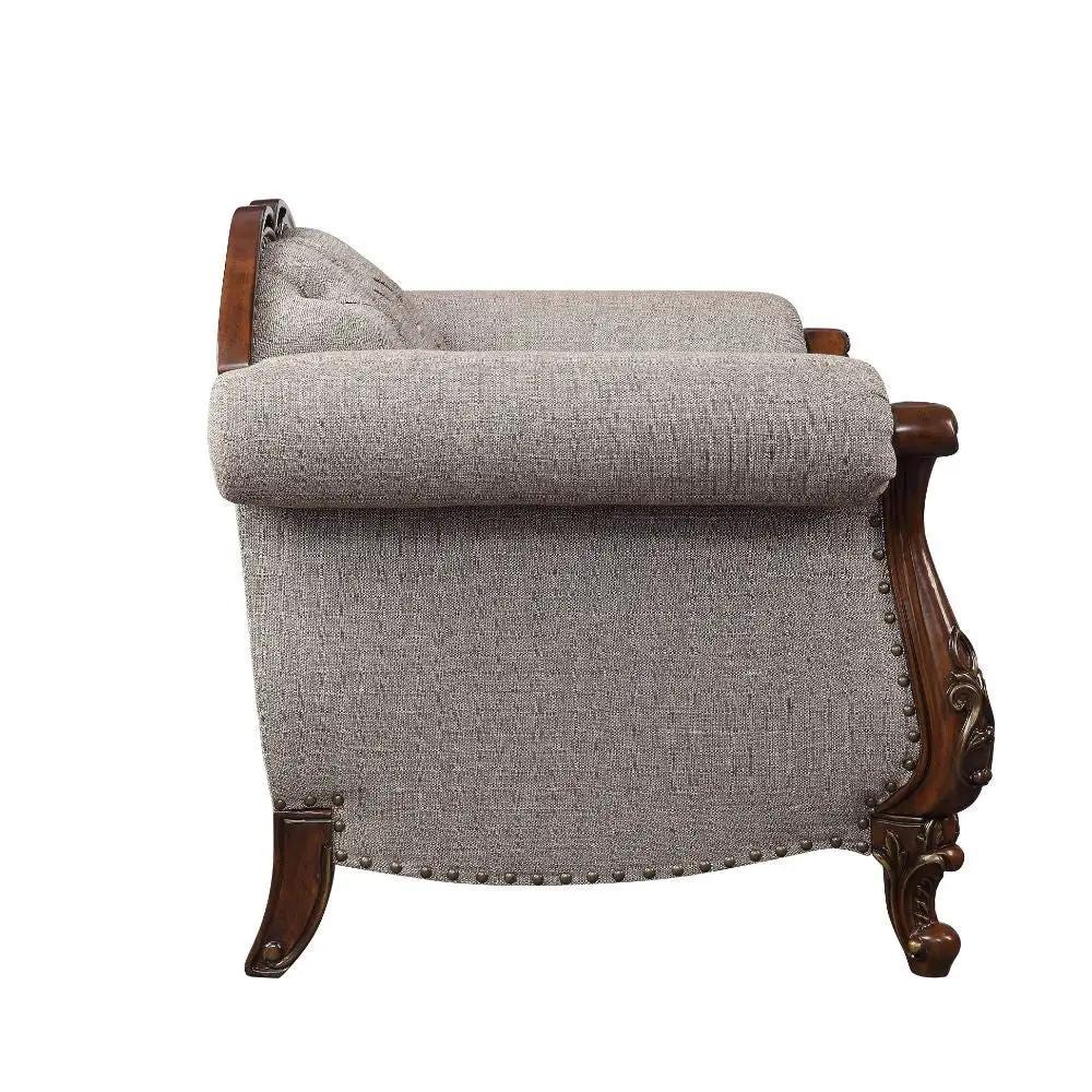 Miyeon - Chair With Pillow - Fabric & Cherry by Unique Piece Furniture