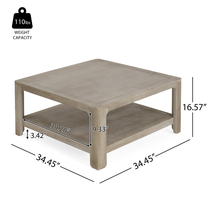 Square Coffee Table with Storage - Light Ash, photo 4 of 10