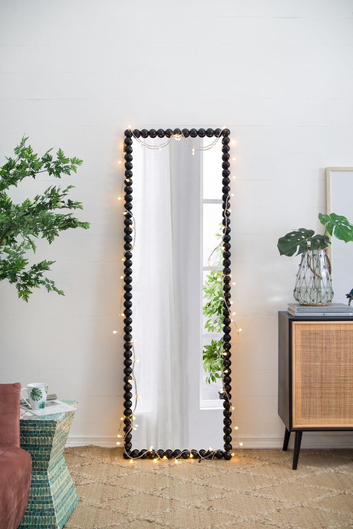 Full Length Mirror With Metal Beaded Frame - Black, photo 7 of 7