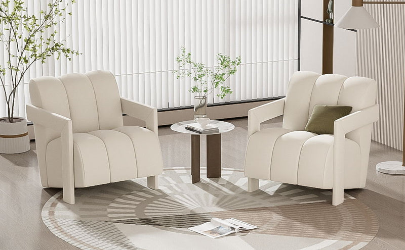 Modern Minimalist Leisure Armchair With L Shaped Armrests by HouseOfZazla