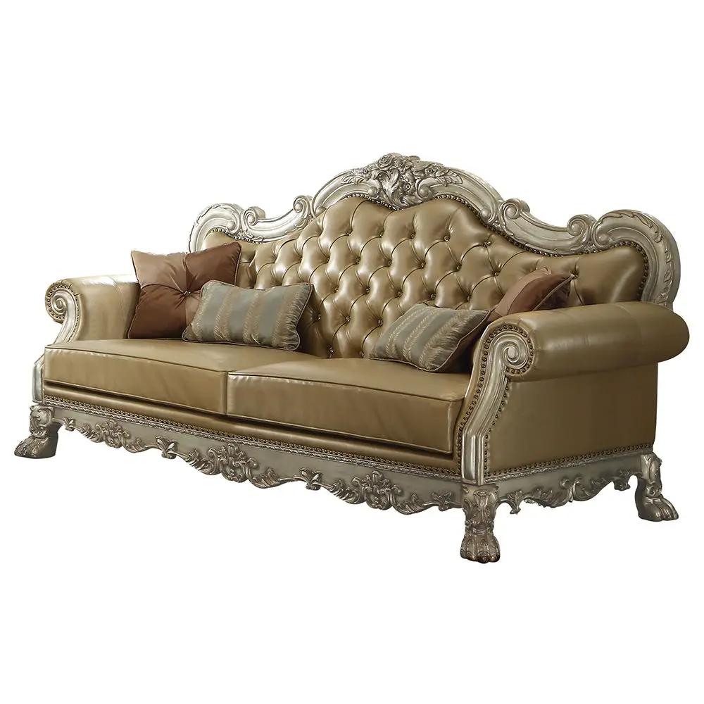 Dresden - Sofa - Bone PU & Gold Patina by Unique Piece Furniture