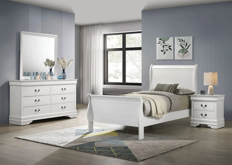 Louis Philippe 4-piece Twin Bedroom Set White by Unique Piece Furniture