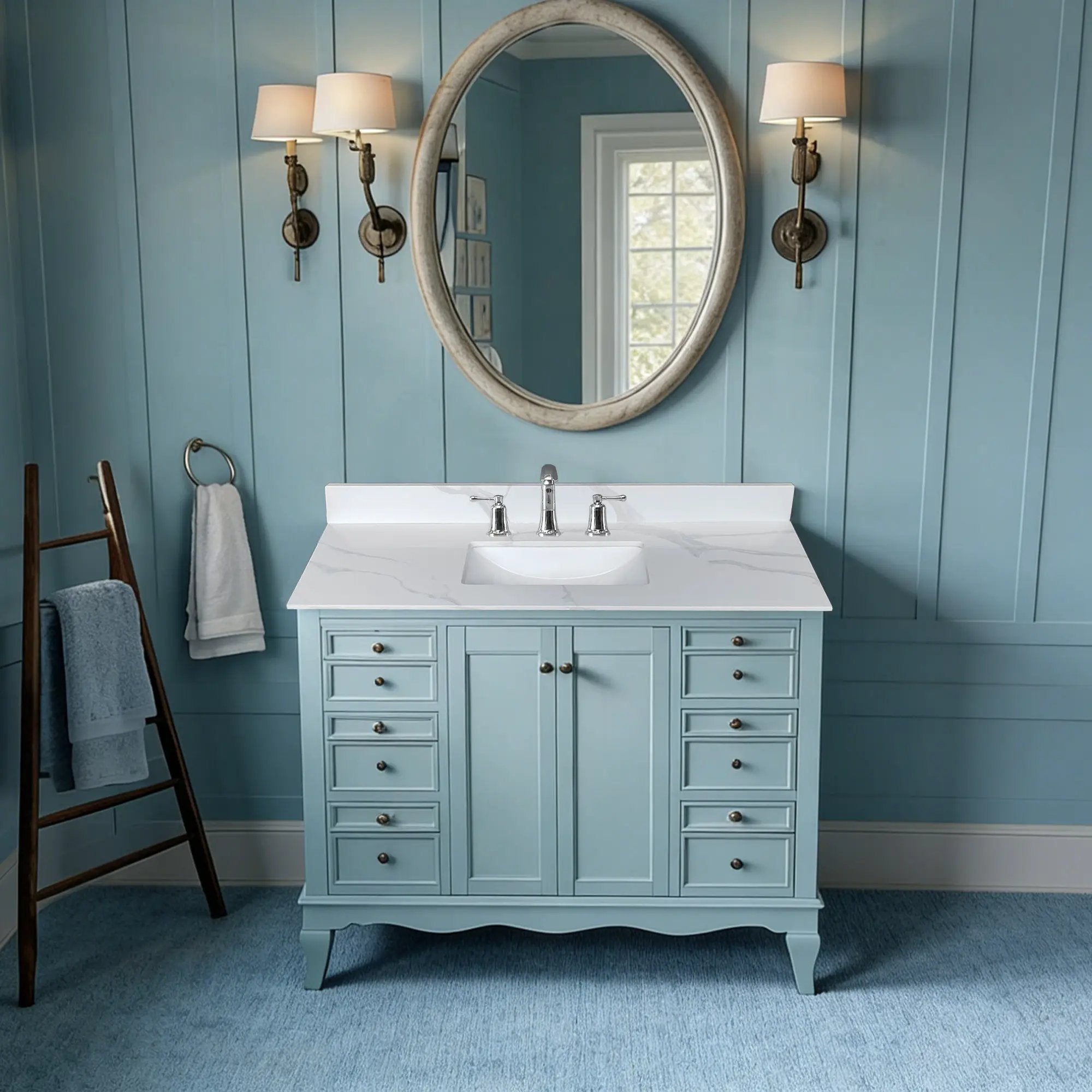 43-Inch Quartz Bathroom Vanity Top by HouseOfZazla