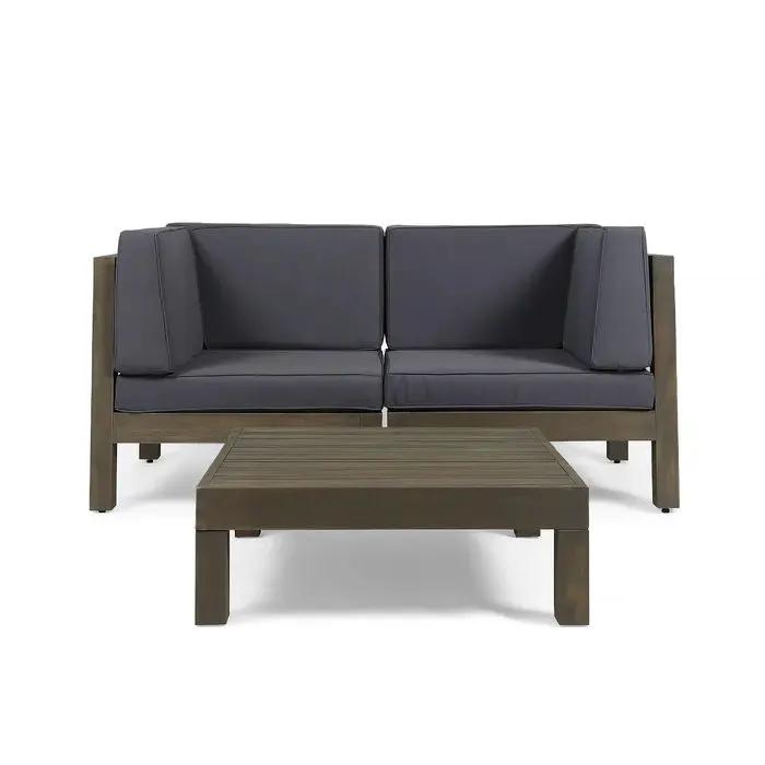 Brava X-Back 2 Seater Sectional Loveseat with Coffee Table by HouseOfZazla