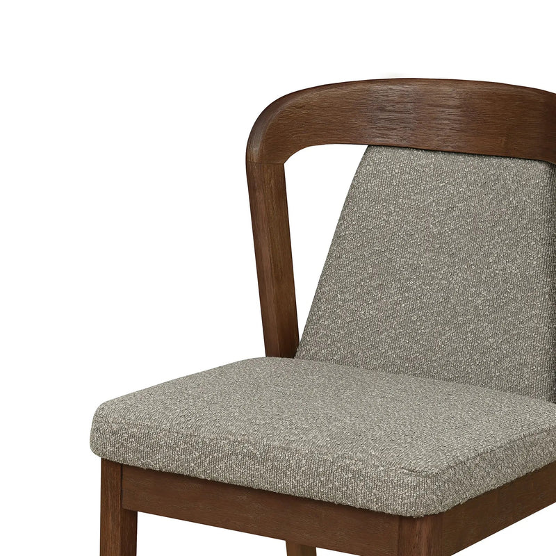 Upholstered Backrest Armless Dining Chairs (Walnut+Light Brown) by HouseOfZazla