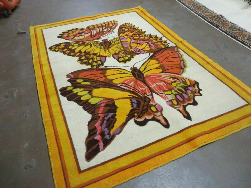 4' X 6' Tartare Modern Hand Knotted Spainsh Wool Rug Butterfly Getting Wings Nice by Jewel Rugs