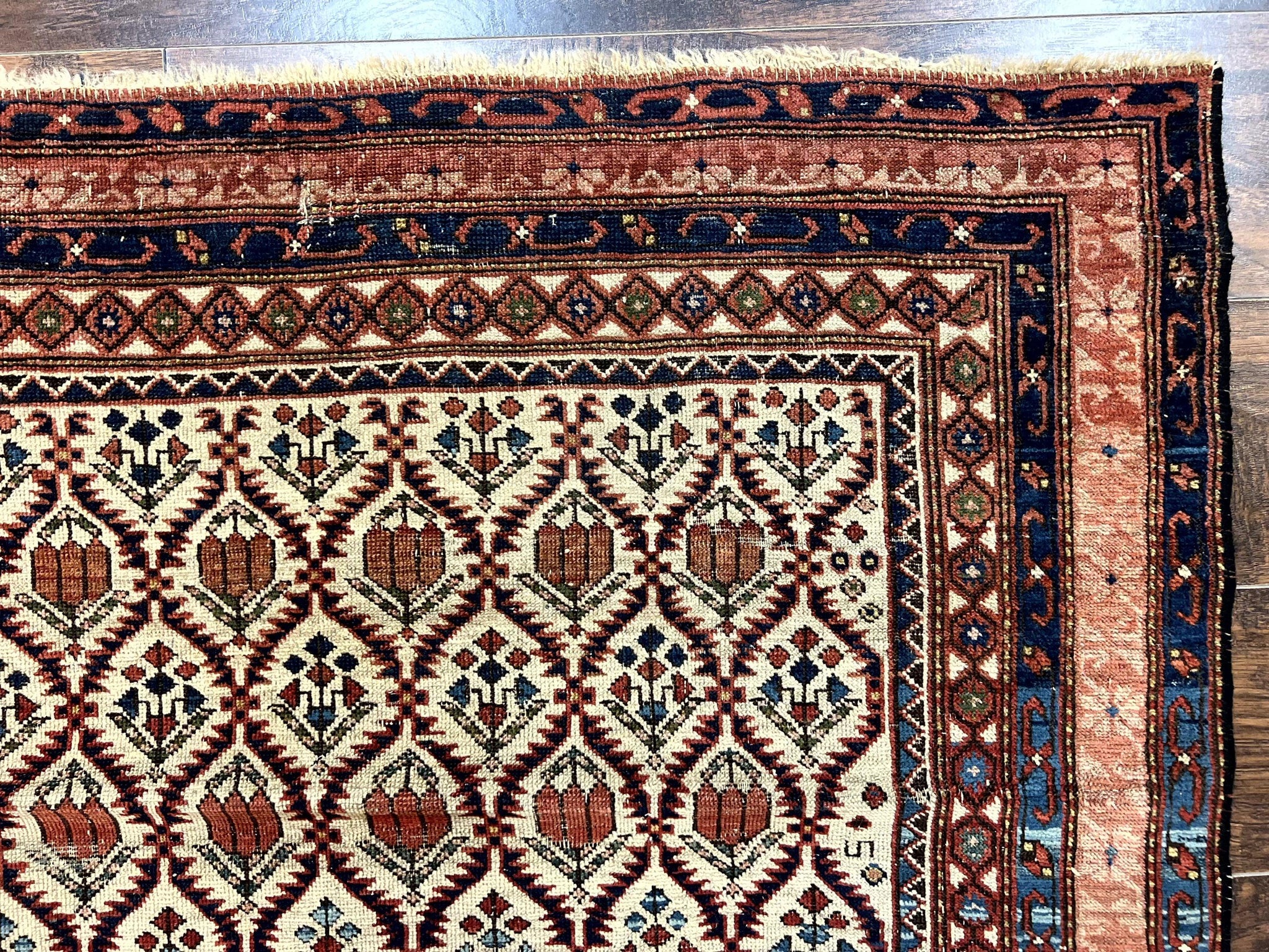 Antique Caucasian Rug 4x6, Hand Knotted Wool Carpet, Shirvan Rug by Jewel Rugs