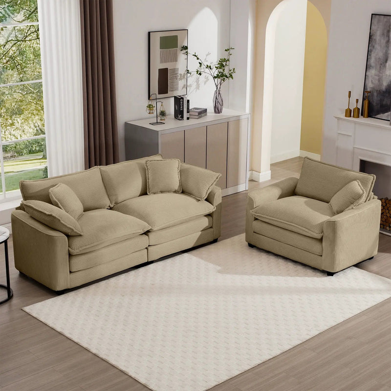 Elegant Oversized Sectional Sofa Set With Deep Seats And Flexible Layout by Unique Piece Furniture