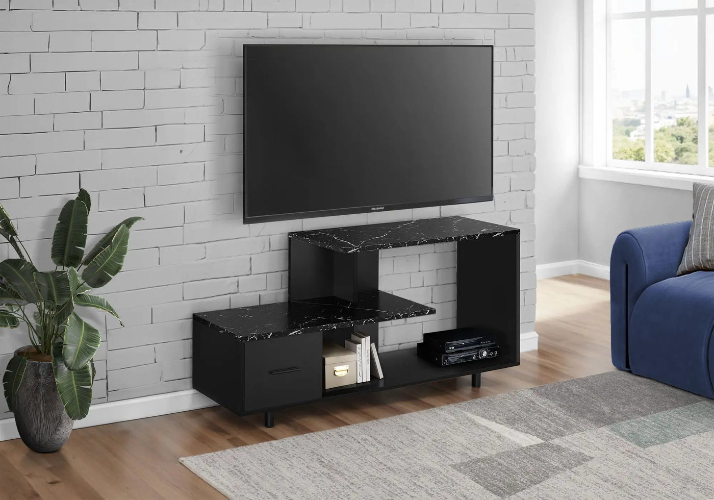 TV Stand, Console, Media Entertainment Center, Storage Drawer, Contemporary by HouseOfZazla