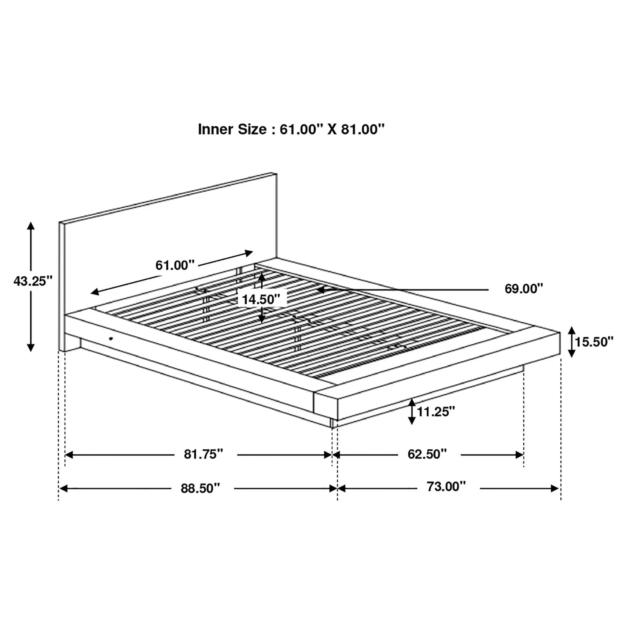 Jessica Wood Queen LED Panel Bed Cappuccino by Unique Piece Furniture