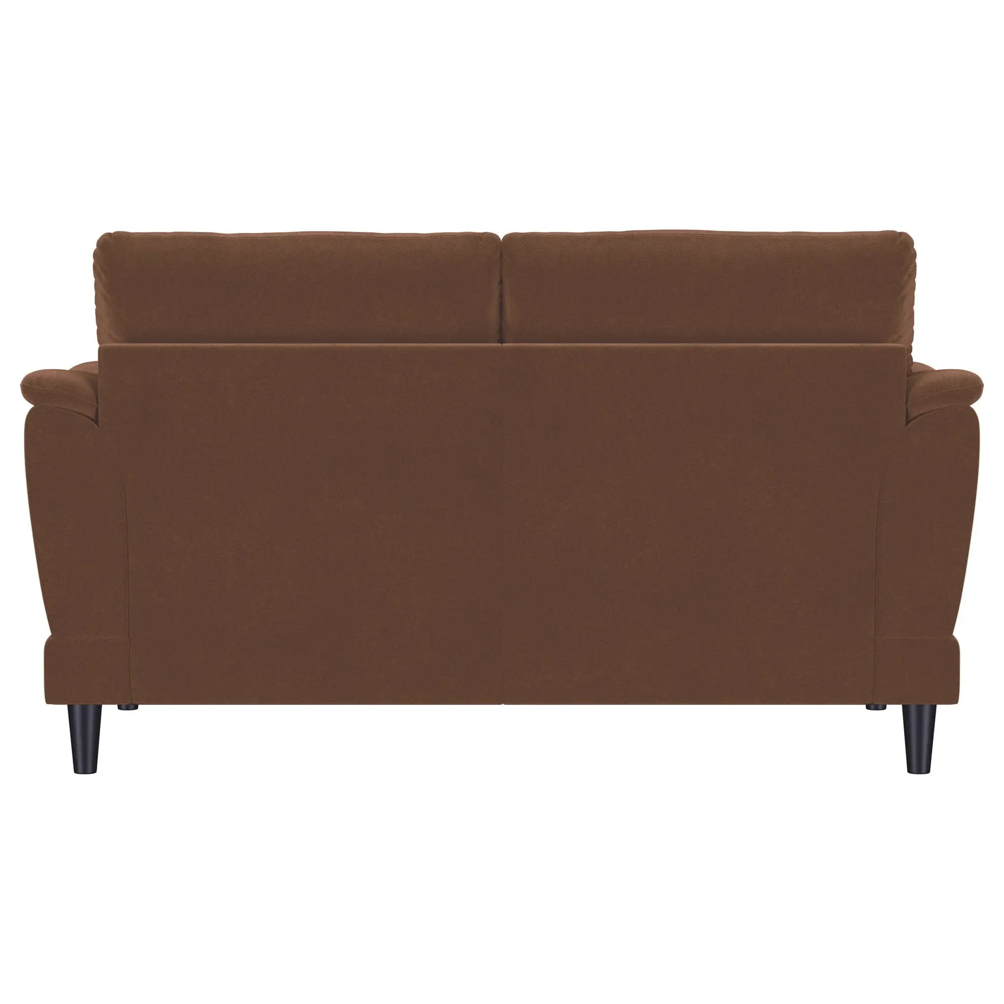 Selma Velvet Upholstered Crescent Arm Loveseat Rust by Unique Piece Furniture