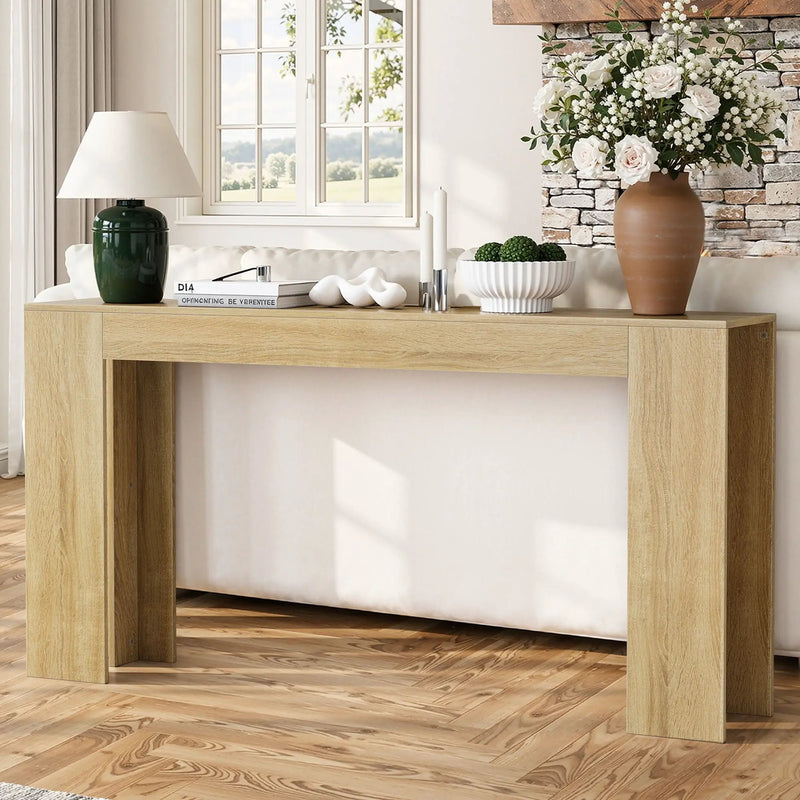 Farmhouse Style Extra Long Walnut Console Table by Unique Piece Furniture