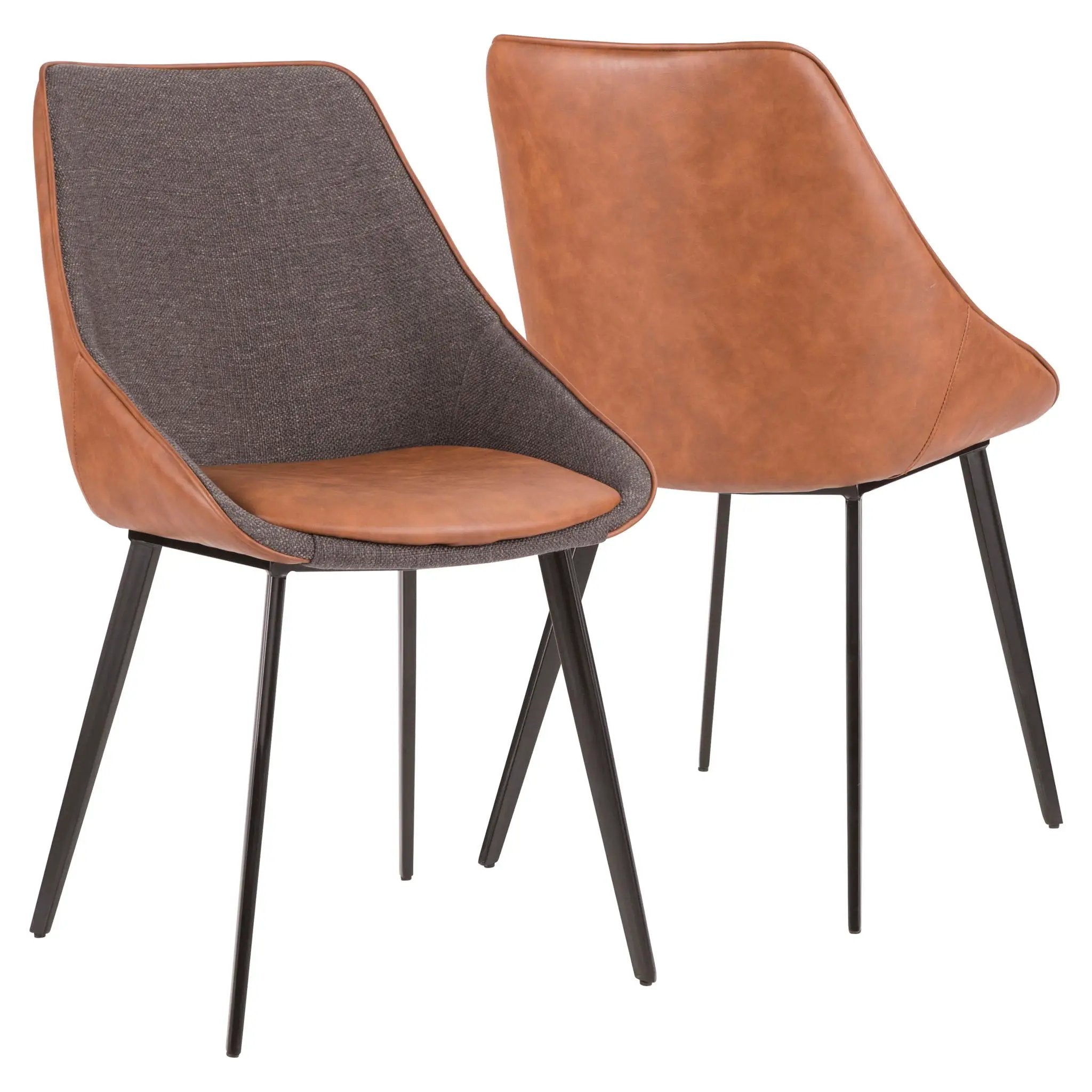 Marche - Contemporary Two Tone Chair (Set of 2) - Brown / Gray by Unique Piece Furniture