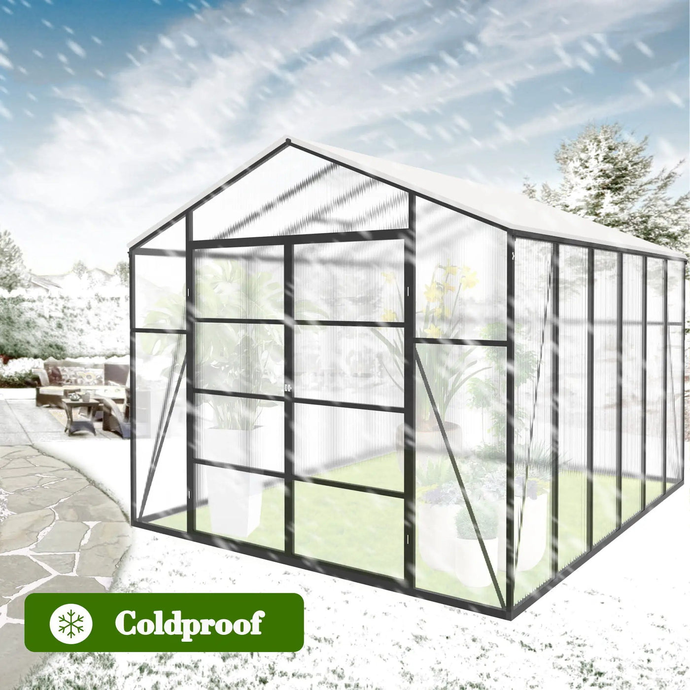 Gain Height Windproof Aluminum Greenhouse with Raised Base by HouseOfZazla