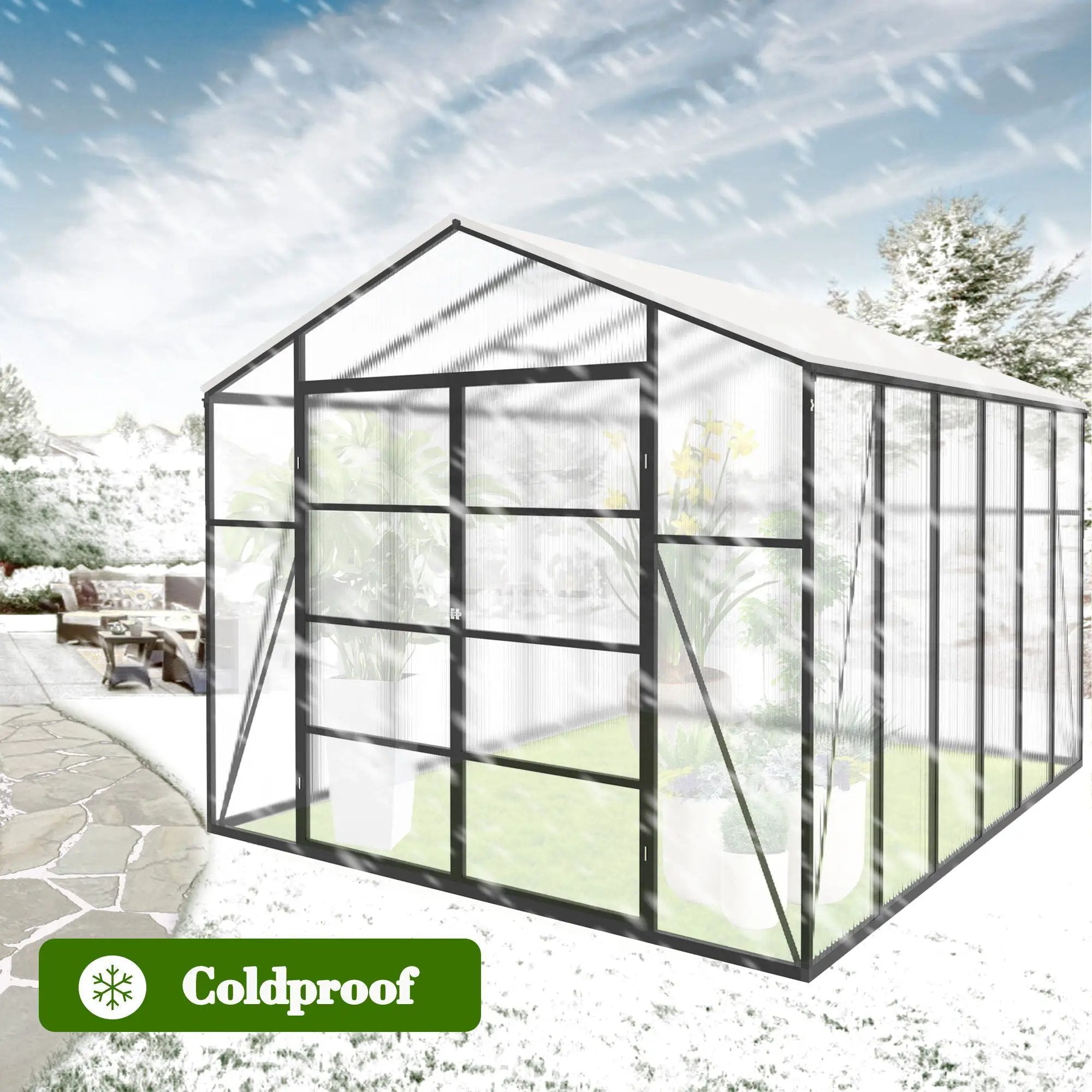 Gain Height Windproof Aluminum Greenhouse with Raised Base by HouseOfZazla