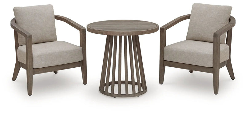 Joy Lagoon - Outdoor Chairs With Cushions/Table (Set of 3) - Beige by Unique Piece Furniture