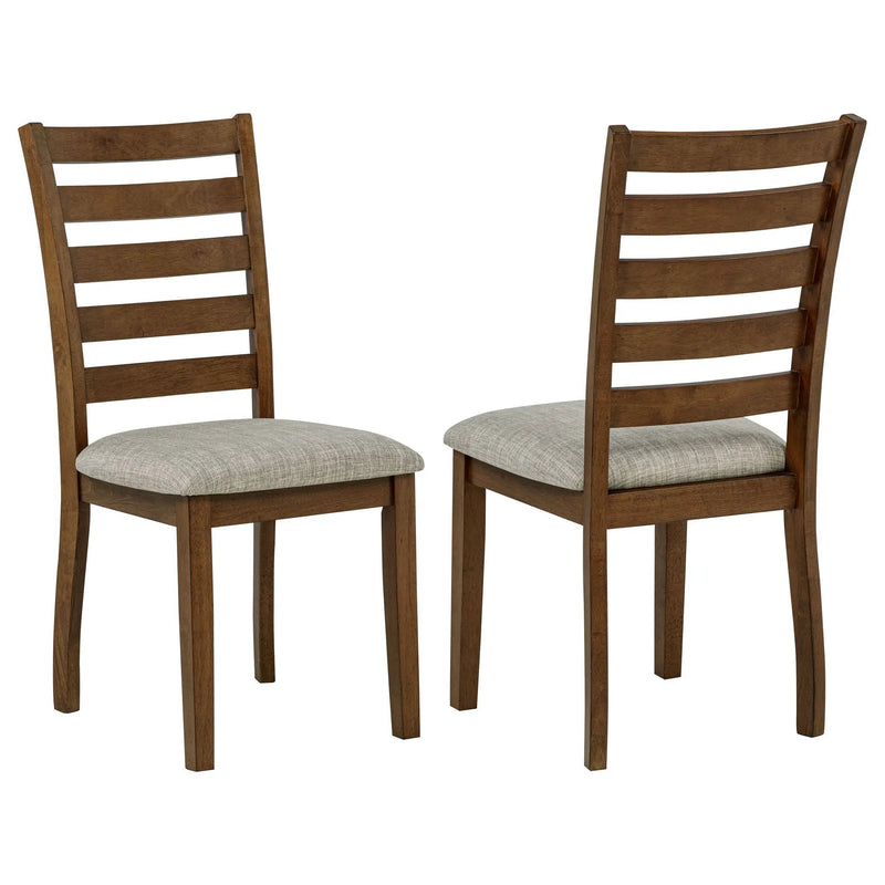 Atwood Wood Dining Side Chair Upholstered Seat Warm Brown by Unique Piece Furniture