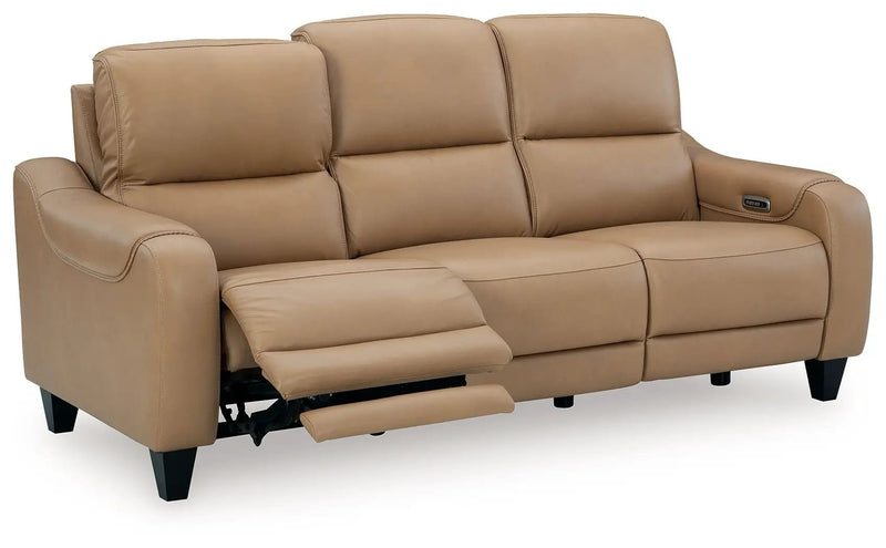 Mosswell - Power Reclining Sofa With Adj Headrest - Toffee by Unique Piece Furniture