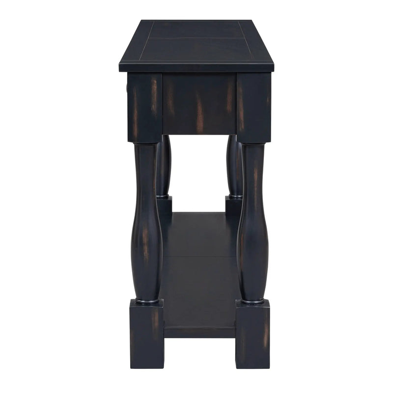 TREXM 63" Long Console Table with Drawers and Shelf by HouseOfZazla