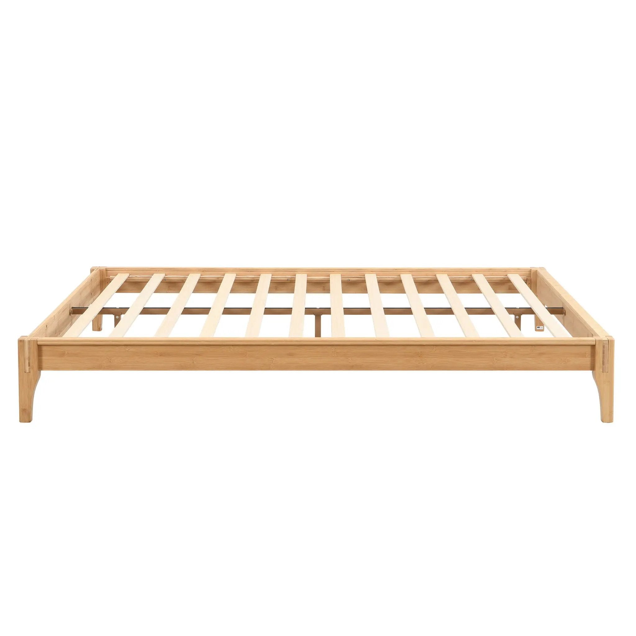 Solid Dry Bamboo Platform Bed Frame, With Slat Support