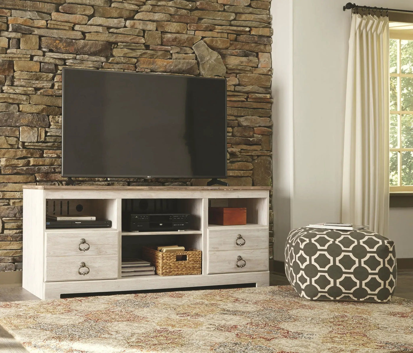 Willowton - Entertainment Center With Fireplace Option by Unique Piece Furniture