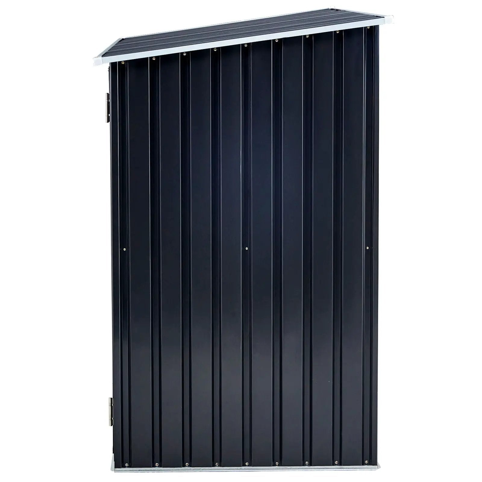 Firewood Storage Shed, Outdoor Firewood Rack, Outdoor Storage Shed With Log Holder, Firewood Shelter For Patio, Anthracite Galvanized Steel - Black by HouseOfZazla