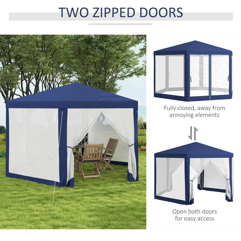 Outsunny 13' x 11' Outdoor Party Tent with Protective Mesh Sidewalls by HouseOfZazla