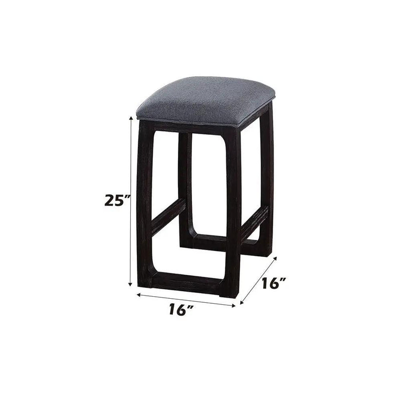 Razo - Counter Height Stool - Fabric & Weathered Espresso by Unique Piece Furniture