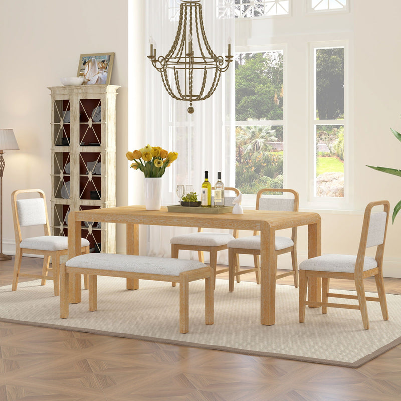 Extendable Dining Table Set With 4 Upholstered Chairs And 1 Bench by HouseOfZazla