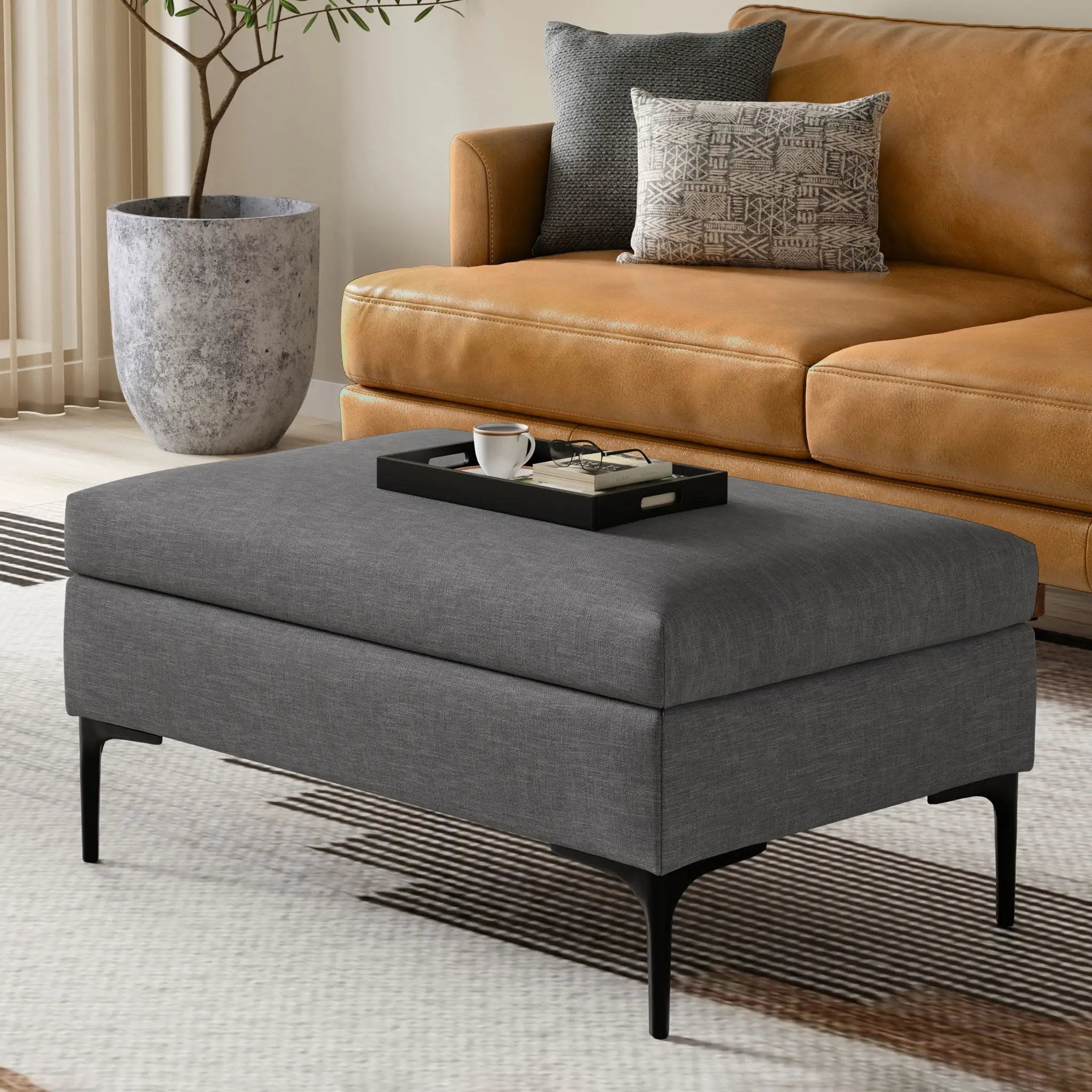 Rebecca - Multifunctional Coffee Table Storage Ottoman With Lift Up Lid by HouseOfZazla