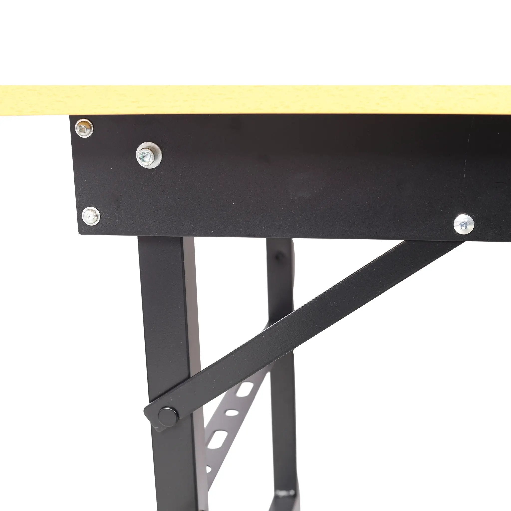 Portable Folding Work Table With Measuring Tape And Angle Finder Steel - Black by HouseOfZazla