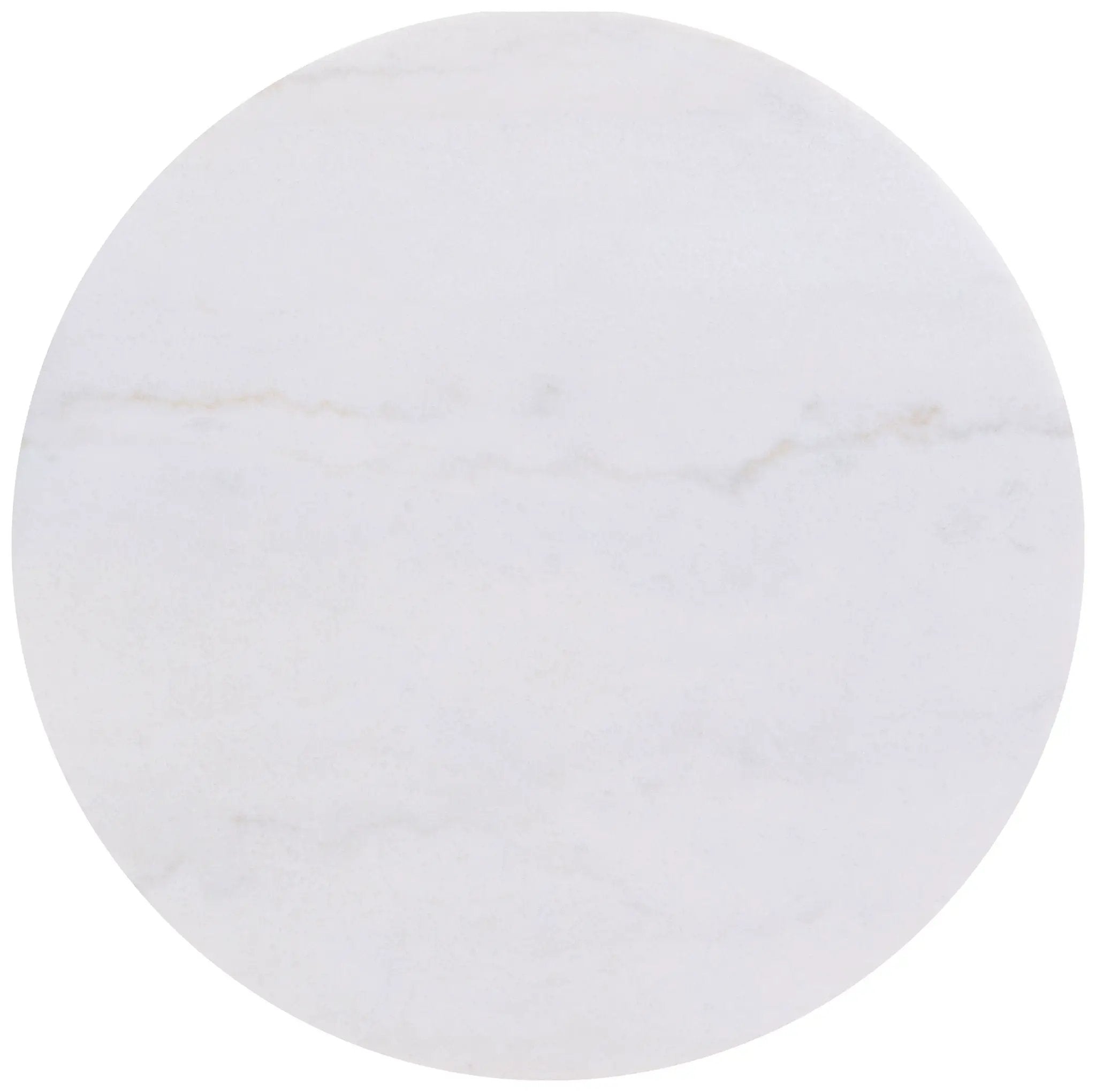 Jason Round White Marble Top Coffee Table Honey Brown by Unique Piece Furniture
