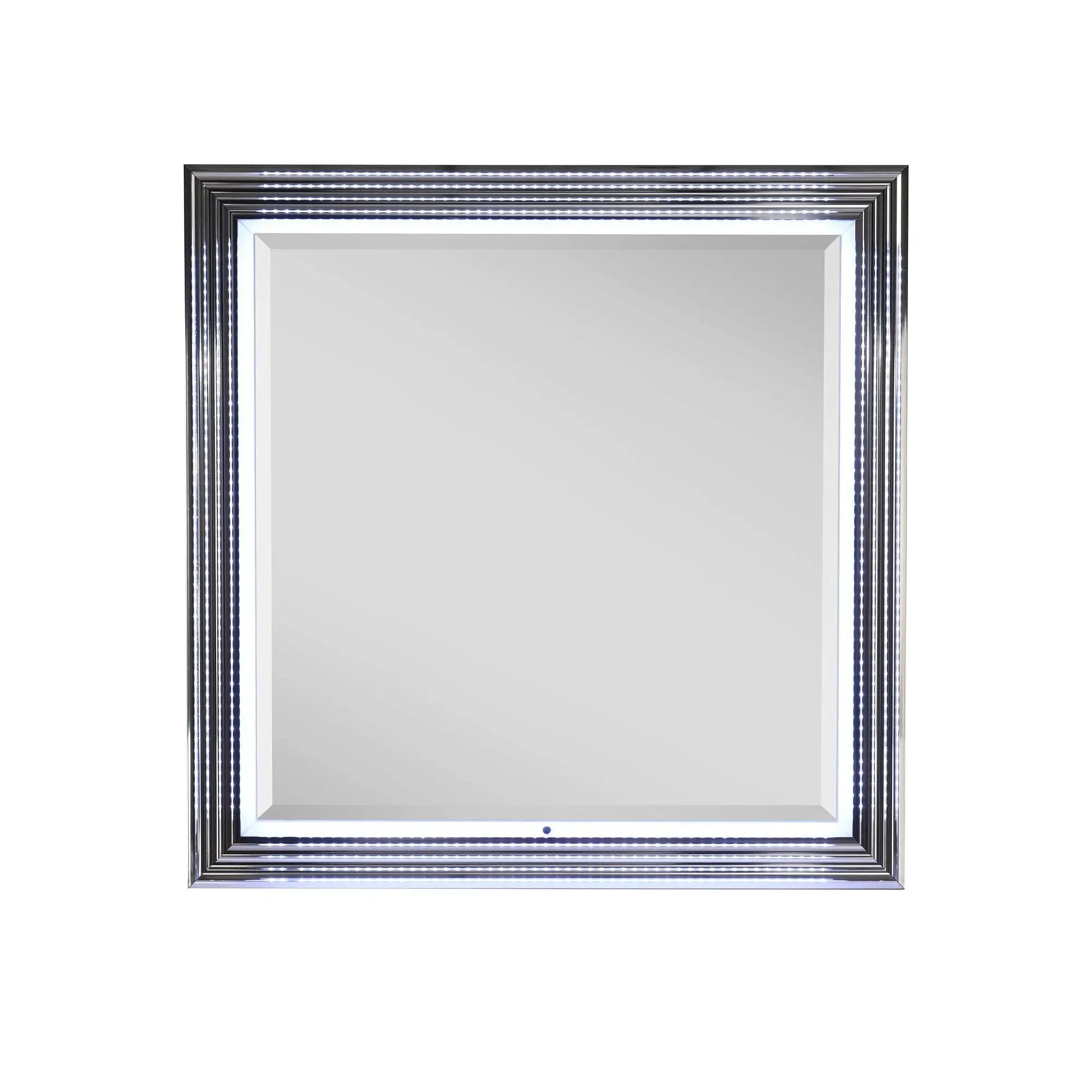 Moon - Smooth Mirror With LED - White by Unique Piece Furniture