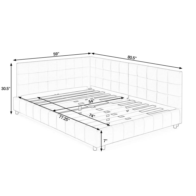 Upholstered Bed Frame With Tufted Backrest And Armrests by Unique Piece Furniture