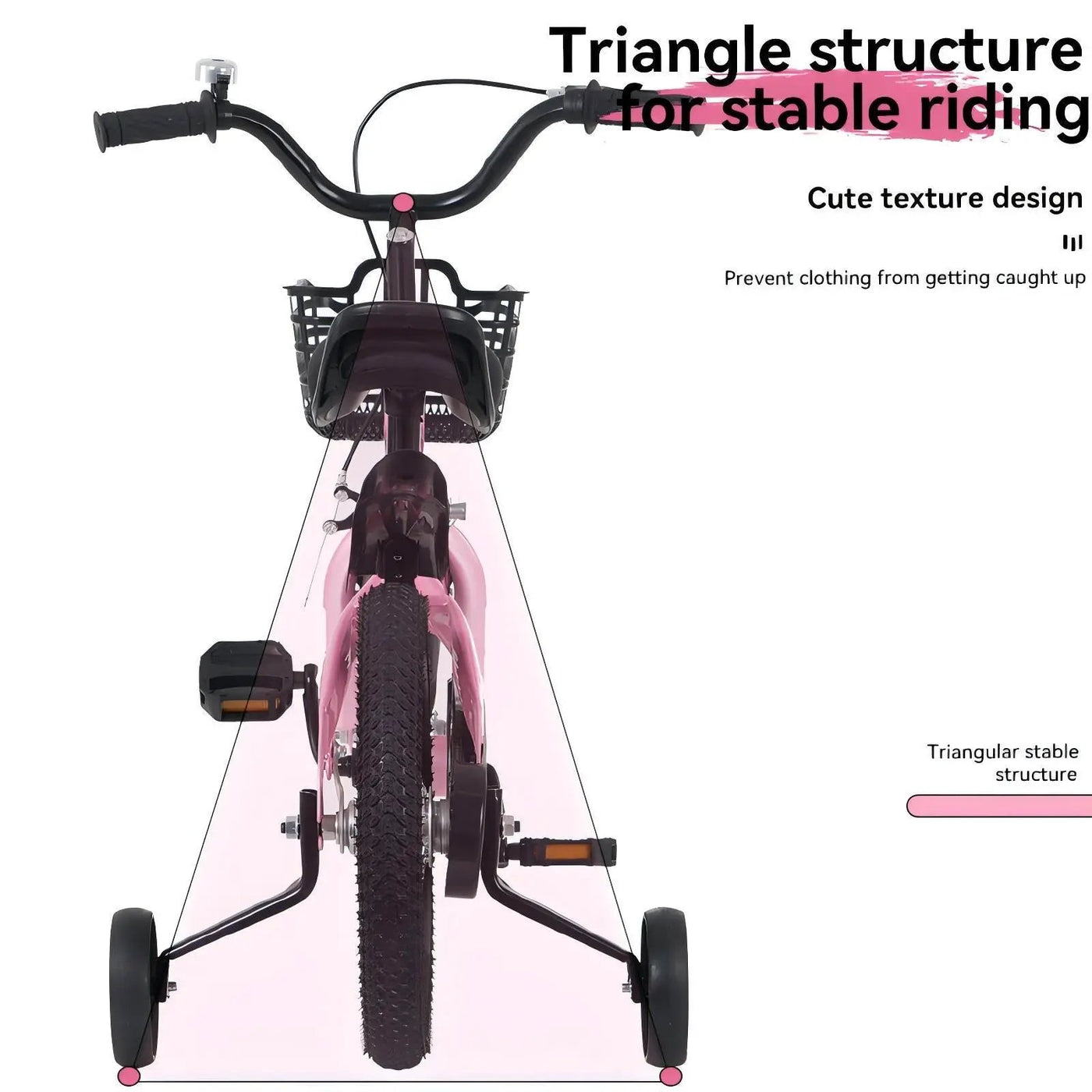 Fkznpj - 16" Sporty Kids Bike With Training Wheels And Stand Adjustable Saddle Suitable For Boys And Girls Aged 4 - 8 Years Tall Height 41 - 46" Available In A Variety Of Colors by HouseOfZazla